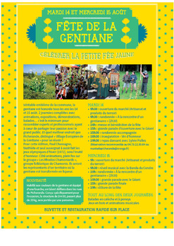 Fête de la gentiane